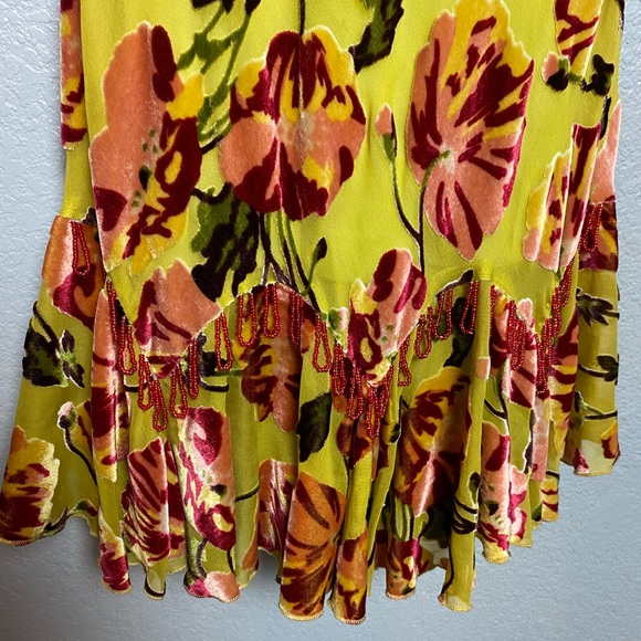 VINTAGE BETSEY JOHNSON Velvet Floral Slip Dress - Picture 6 of 10